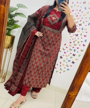 Trivona Women’s Premium Suit Set | Kurta Pant Dupatta Set | Stylish Ethnic Wear Set for Women