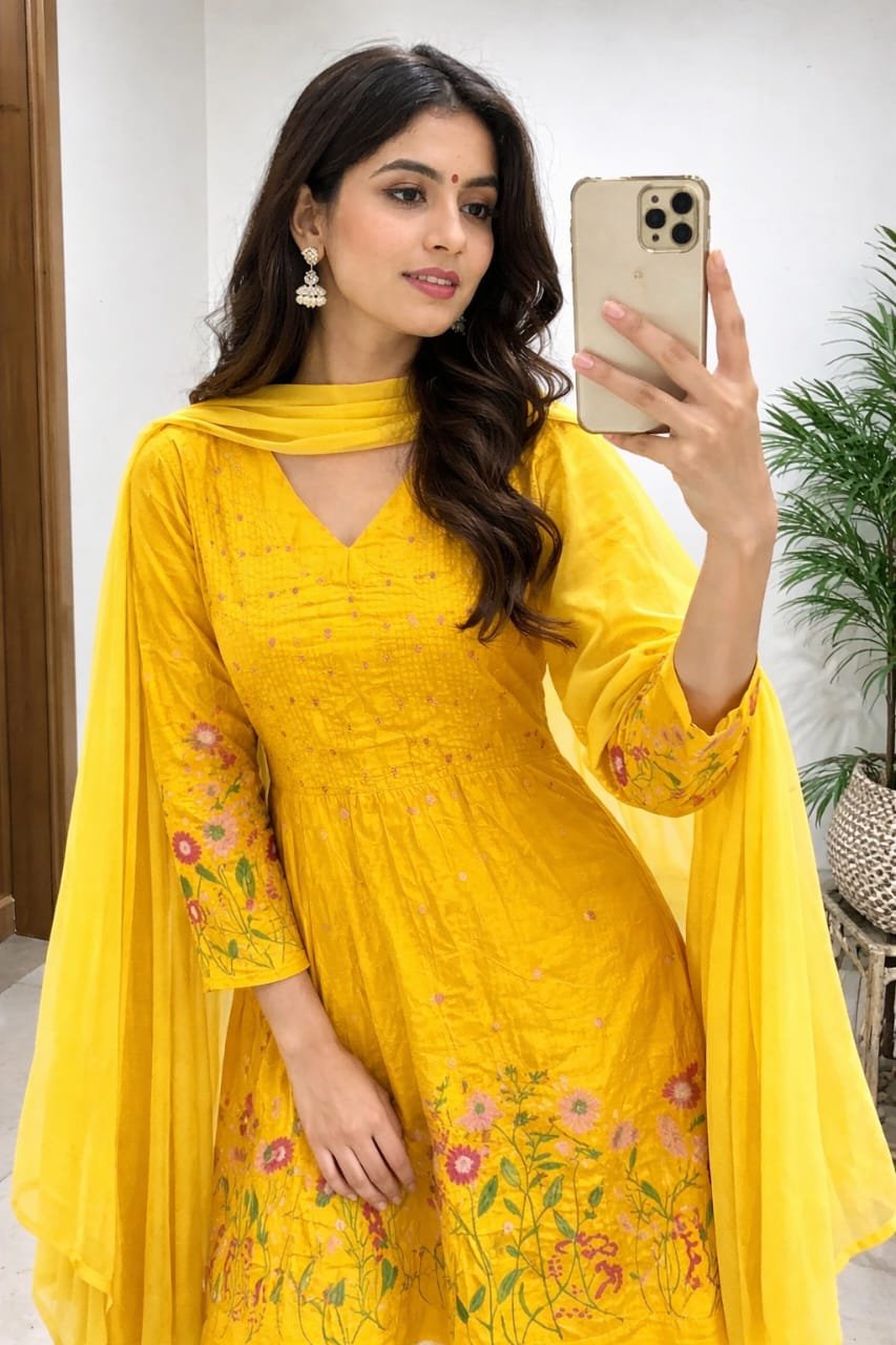 Trivona Women’s Premium Suit Set | Kurta Pant Dupatta Set | Stylish Ethnic Wear Set for Women - Image 3