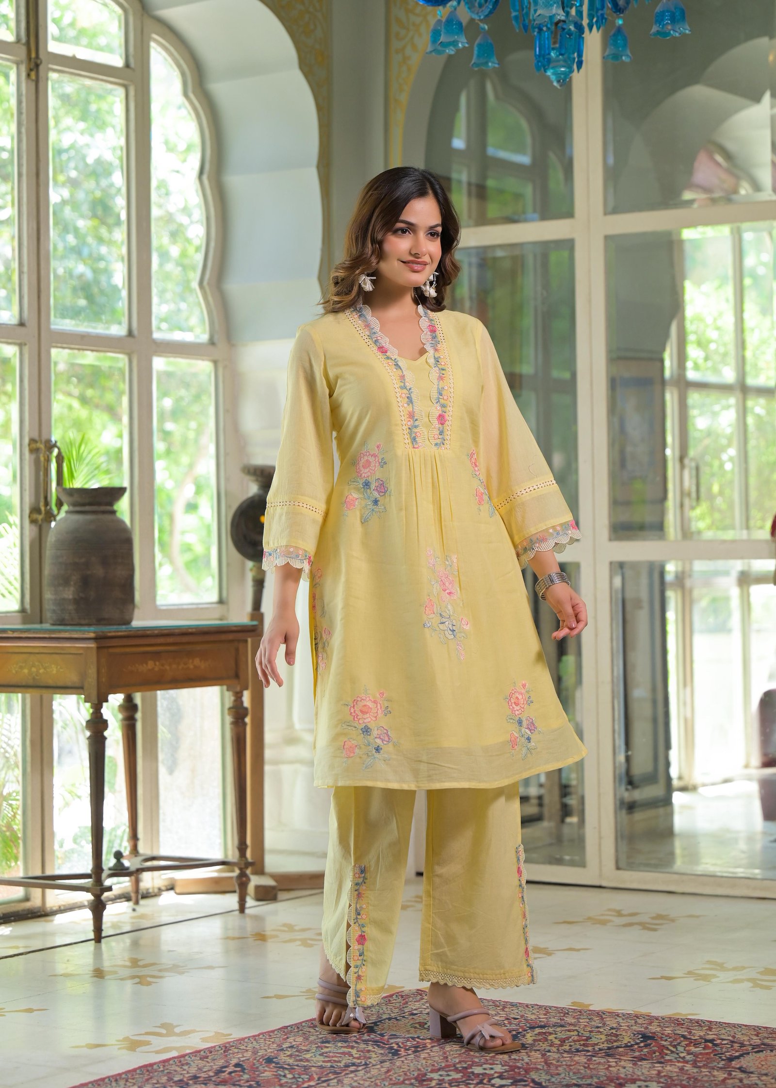Trivona Women’s Premium Suit Set | Kurta Pant Dupatta Set | Stylish Ethnic Wear Set for Women